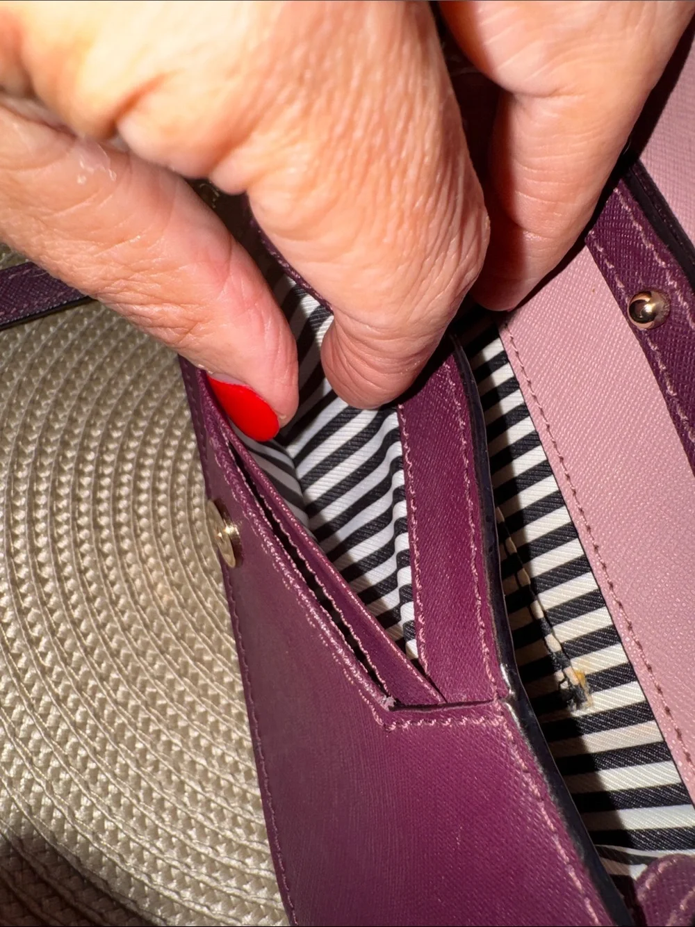 kate spade CameronTwo-Tone Pink and Plum Crossbody-Wallet